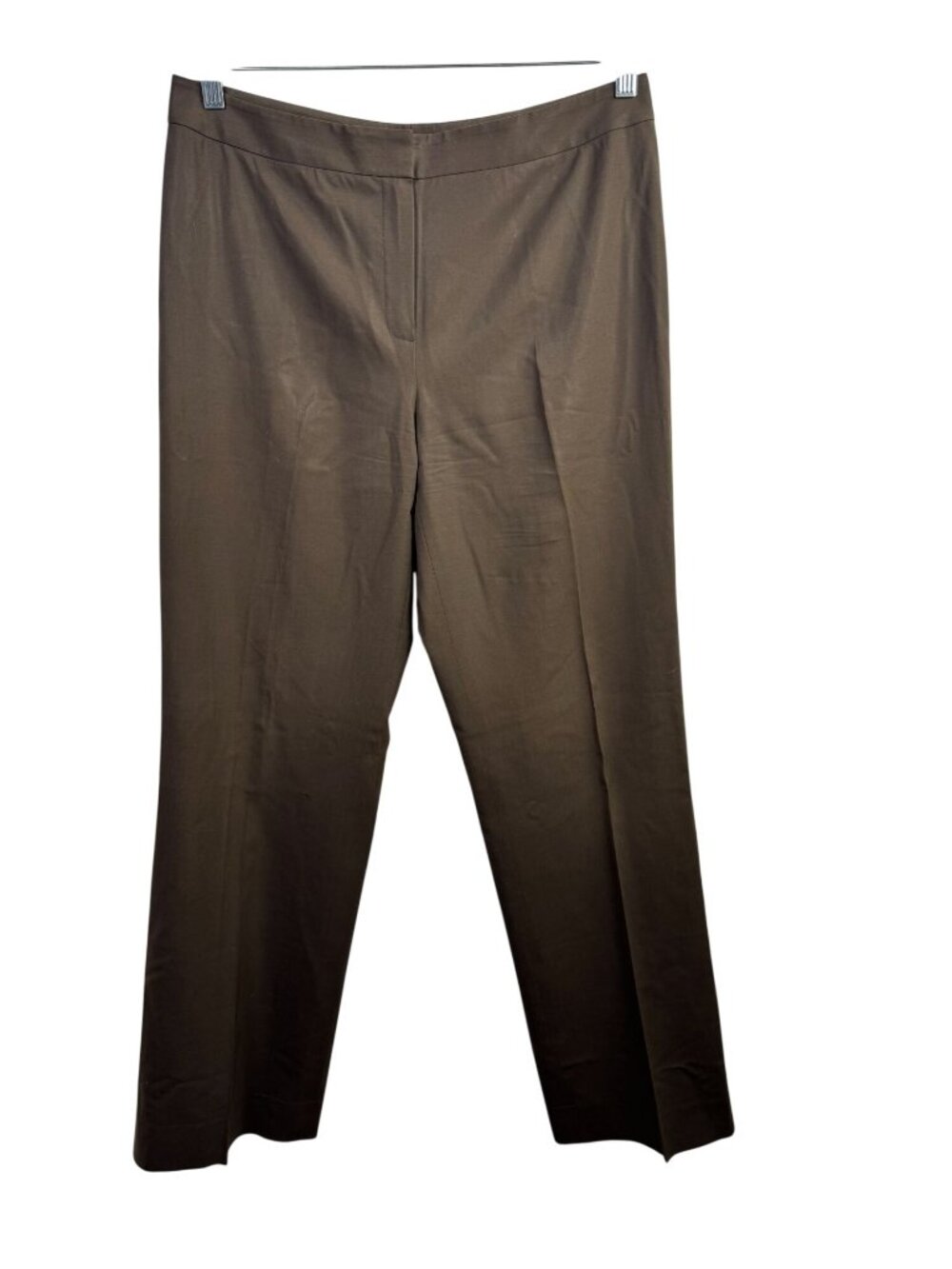 Lafayette 148 New York Chocolate Brown Straight Leg Wool Dress Pants Size 8 Trou